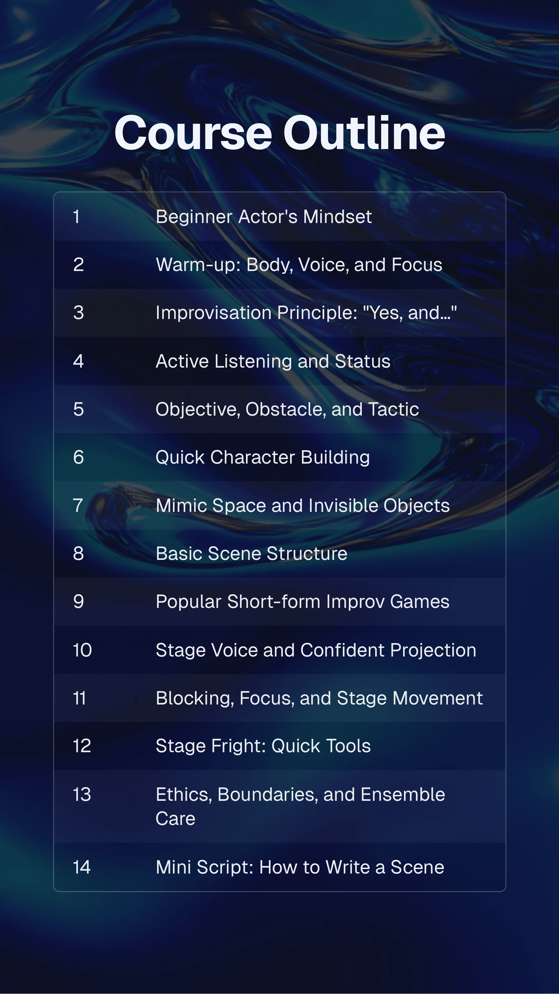 Beginners Theater and Improv Course — Page 2