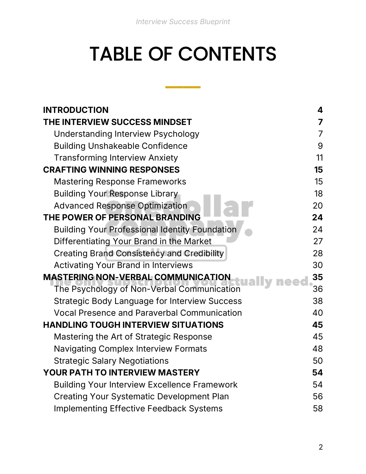 Interview Success Blueprint — Page 2