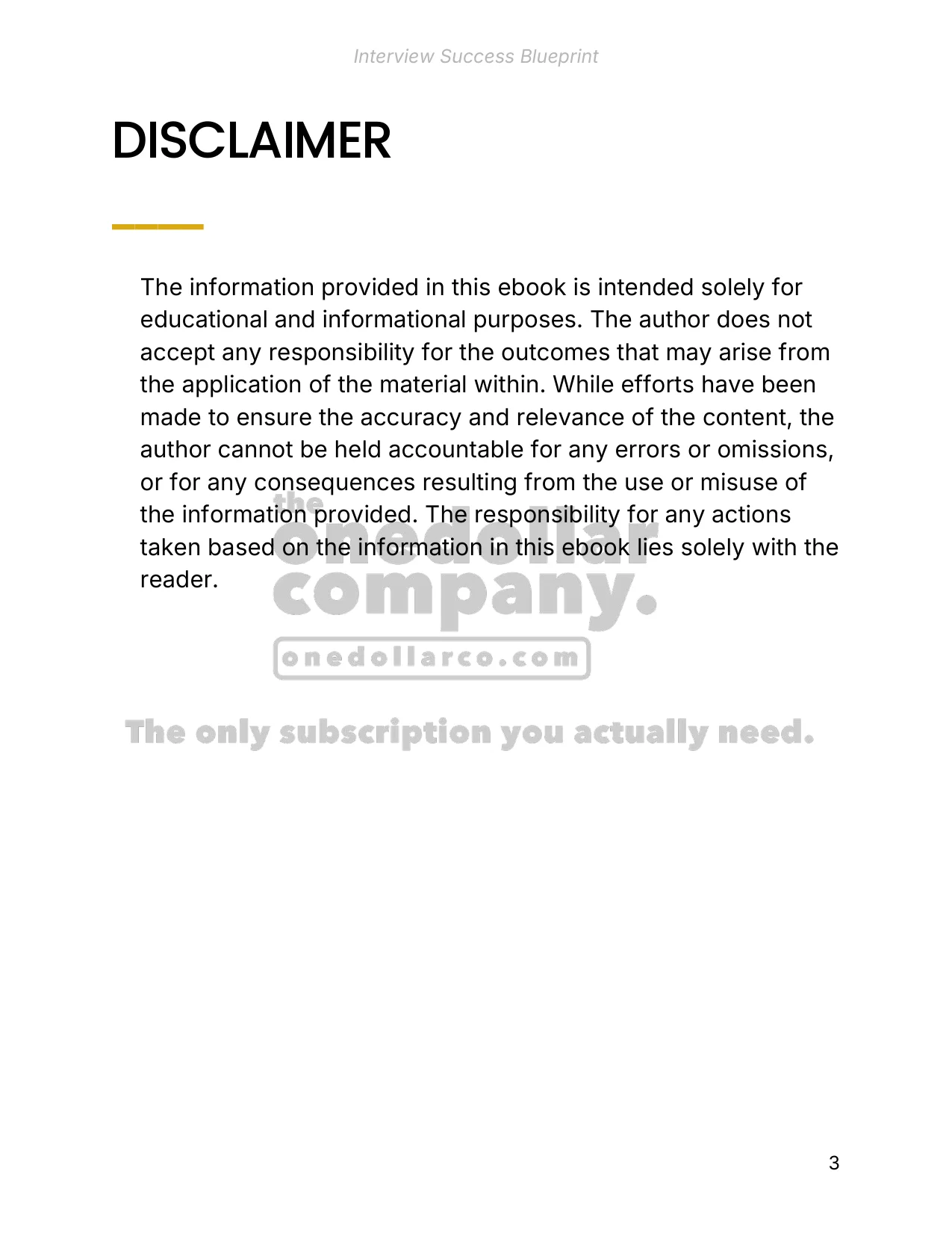 Interview Success Blueprint — Page 3