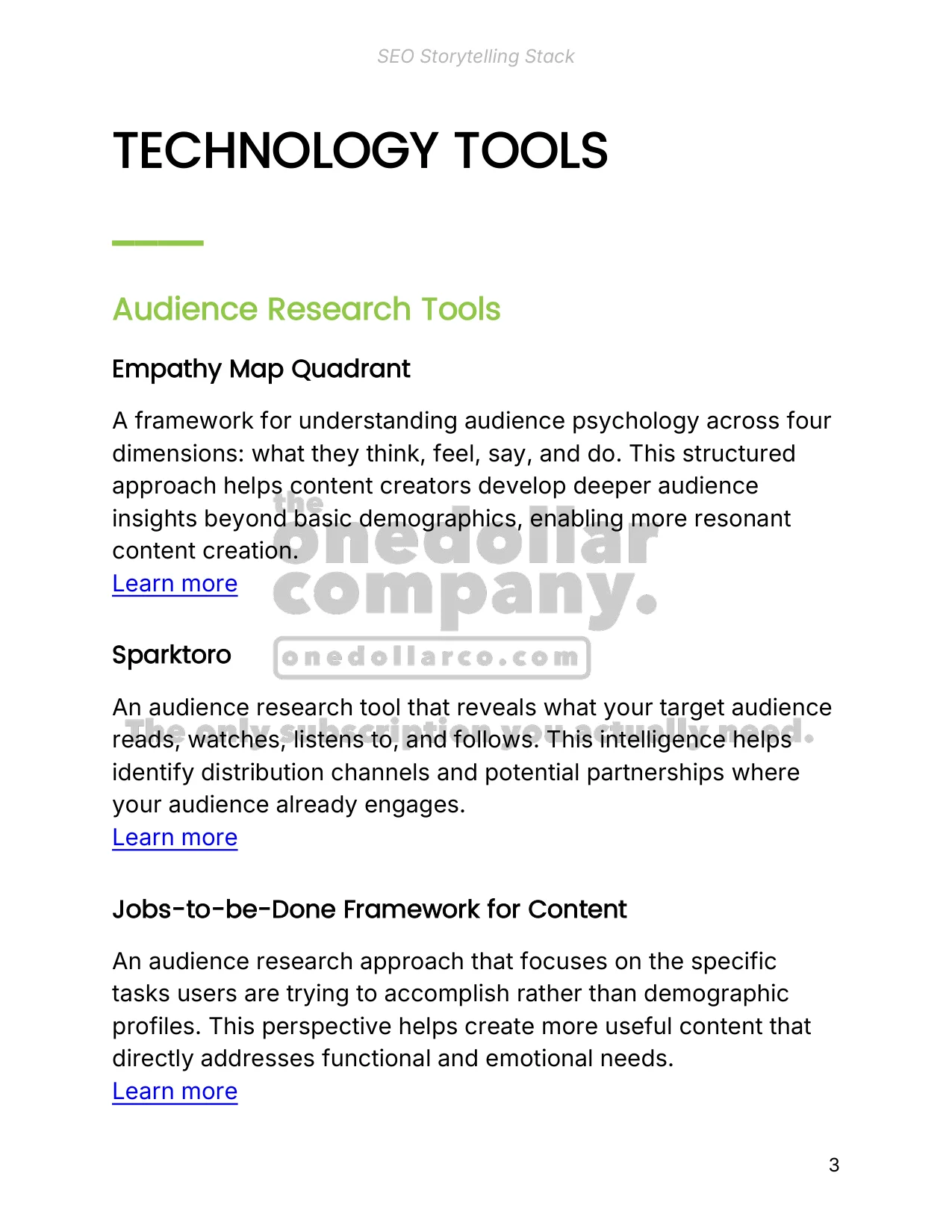 SEO Storytelling Stack — Page 3