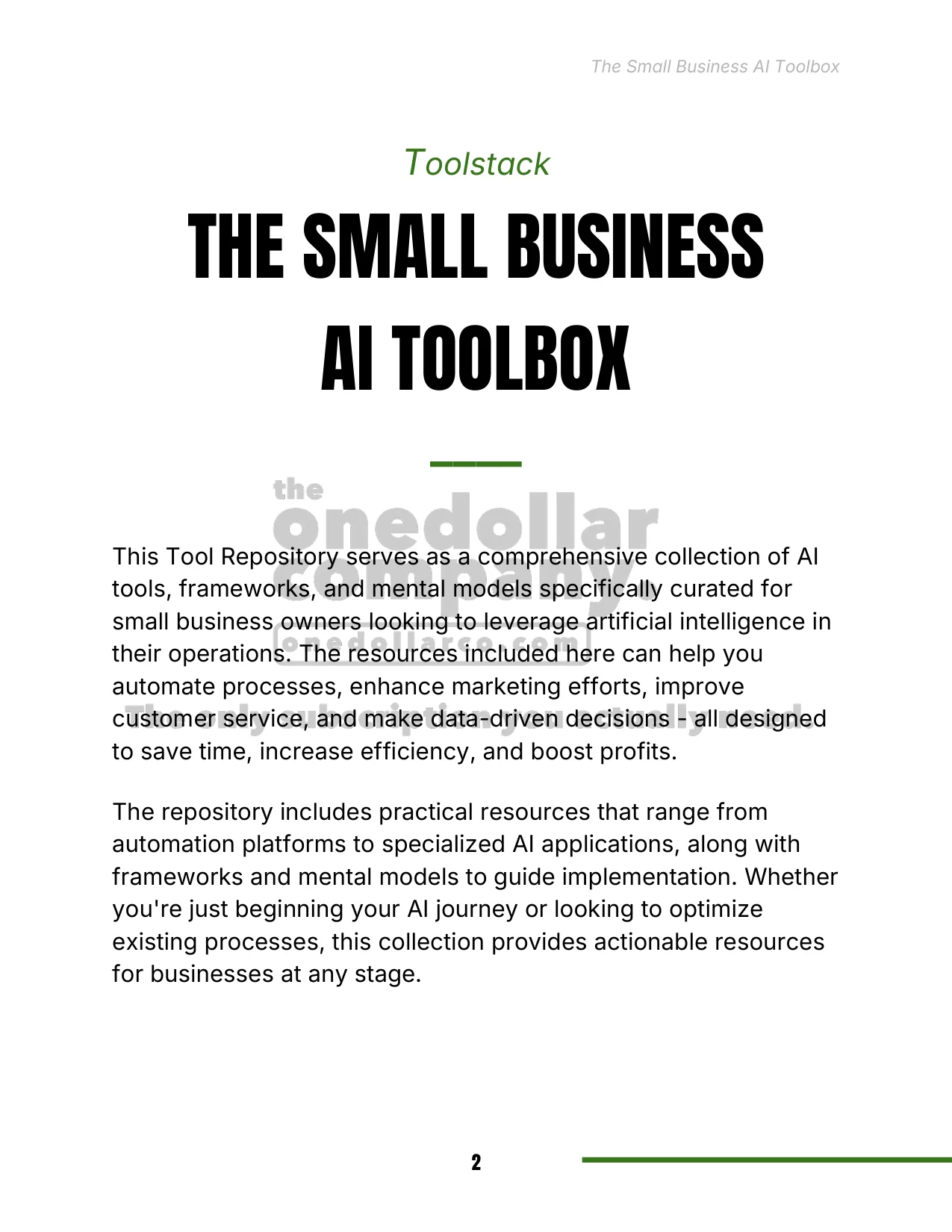 The Small Business AI Toolbox — Page 2