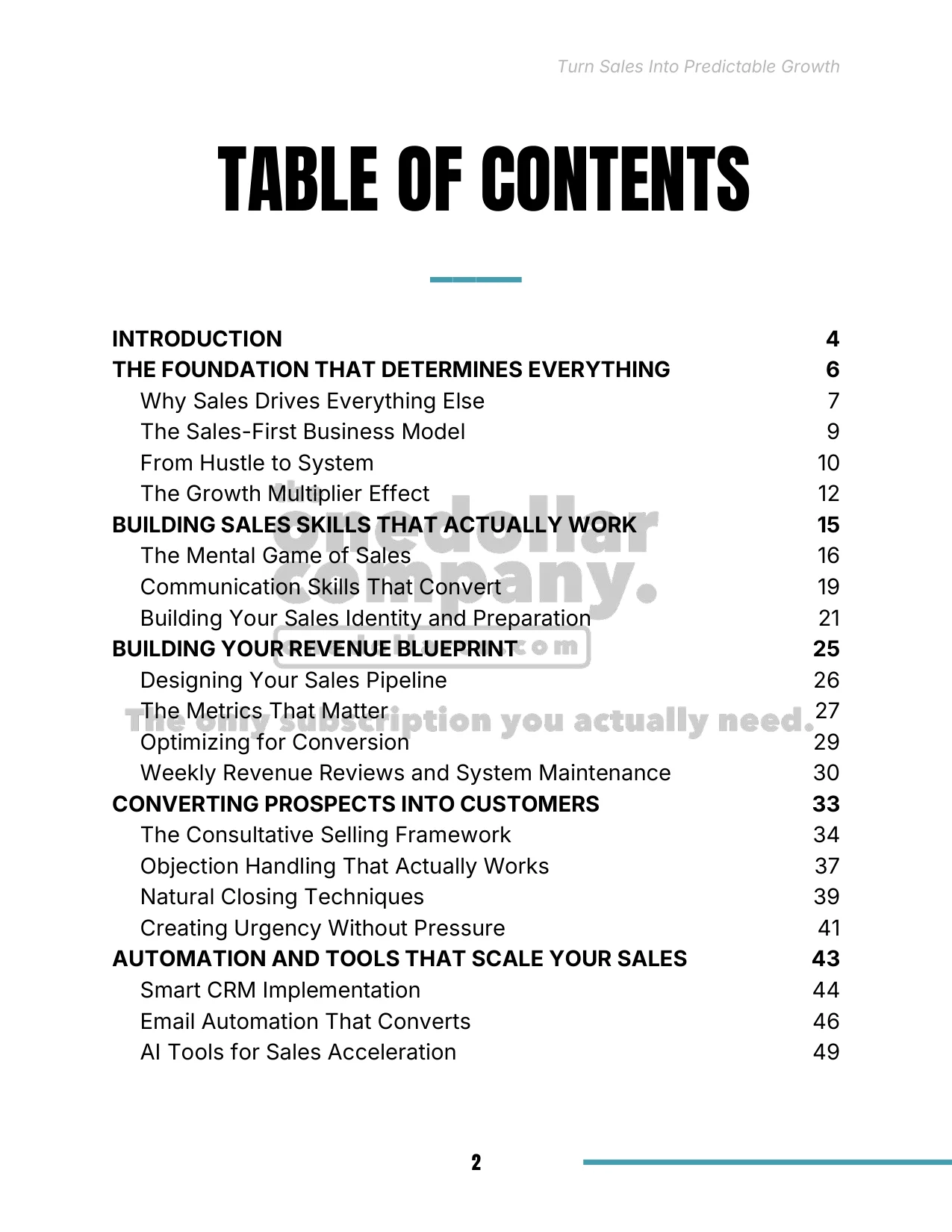 Turn Sales Into Predictable Growth — Page 2
