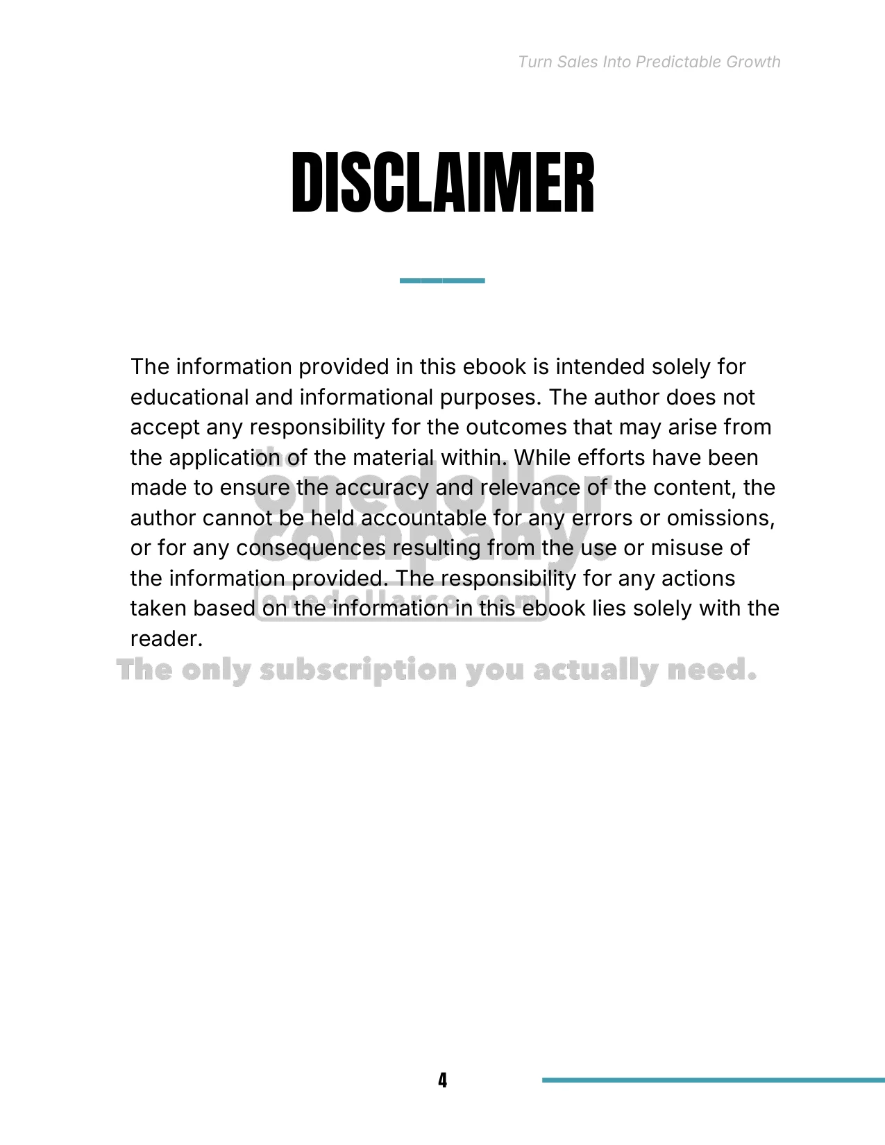 Turn Sales Into Predictable Growth — Page 4