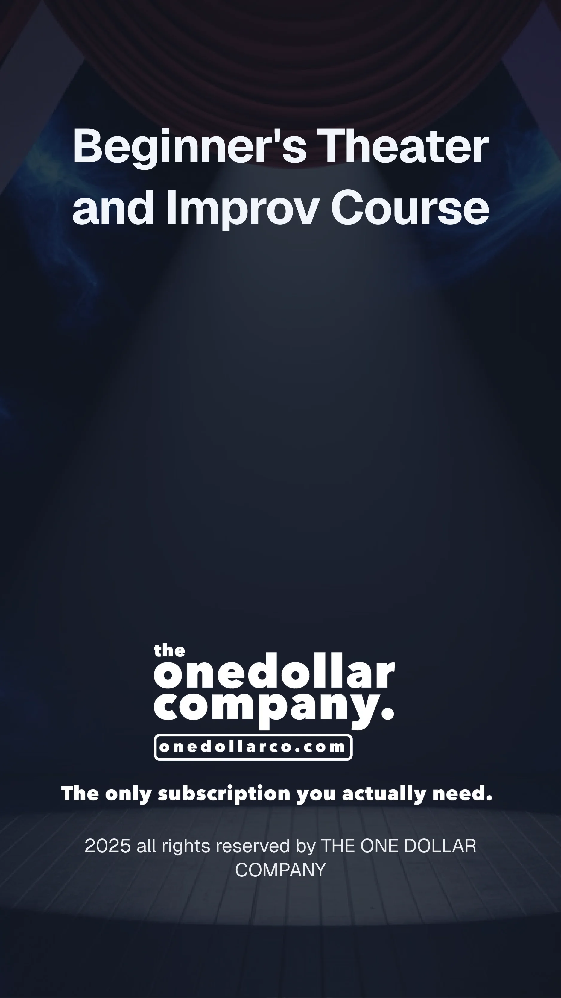 Beginners Theater and Improv Course
