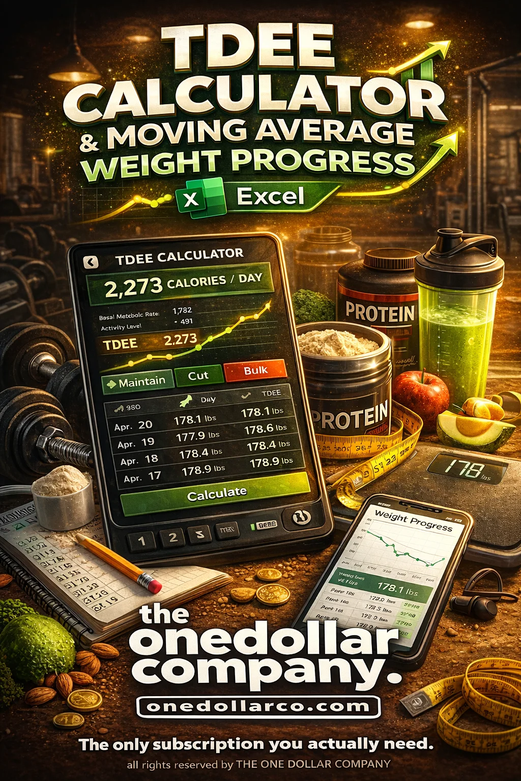 TDEE calculator and moving average weight progress