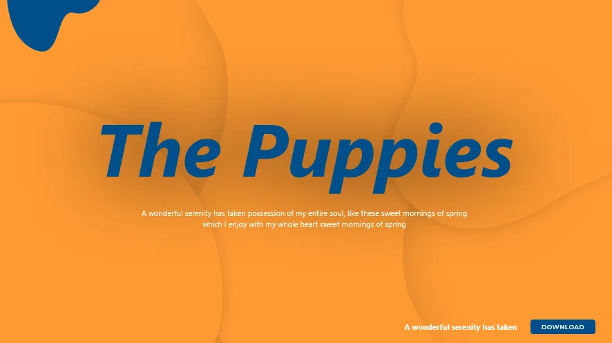 The Puppies  - Powerpoint Template Yellow Blue