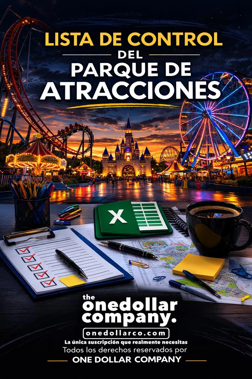 Amusement park checklist — Spanish cover