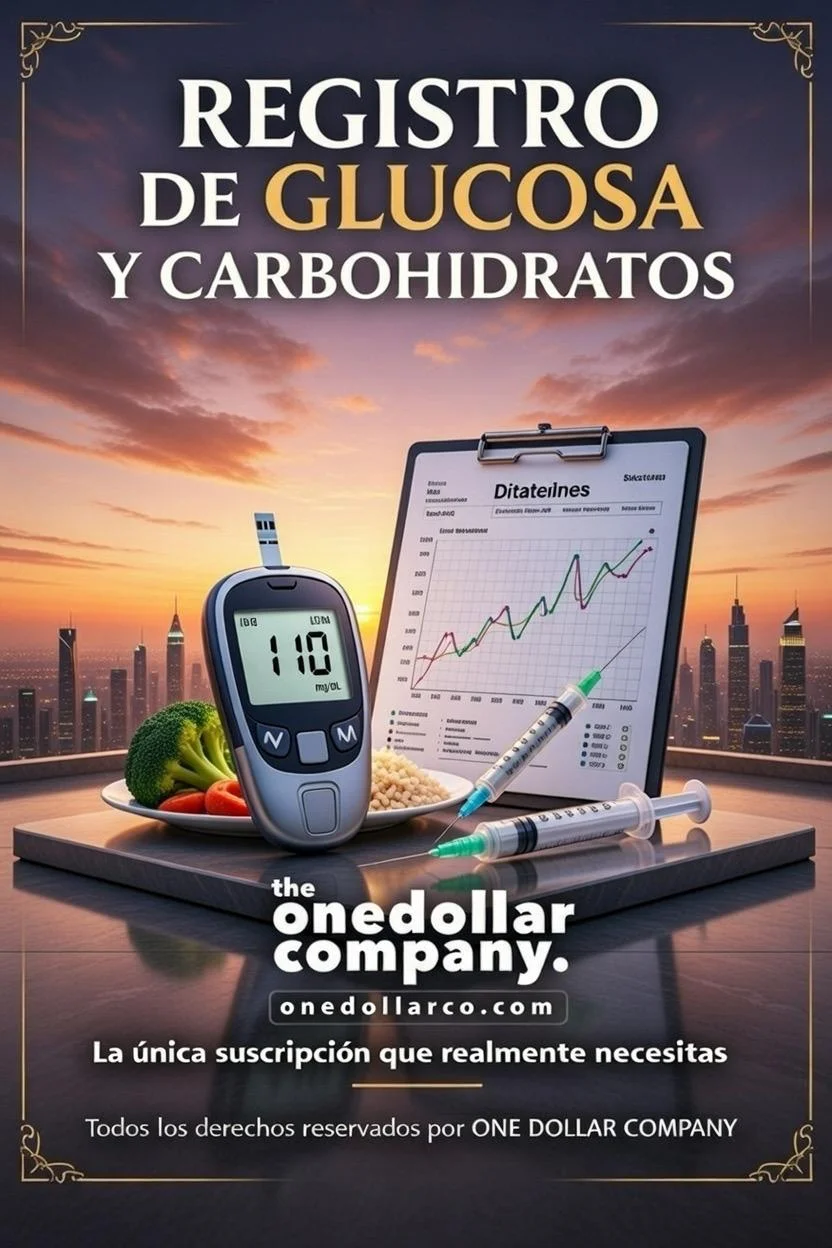 Glucose and Carbohydrate Log — Spanish cover