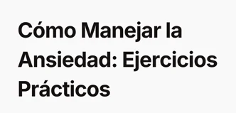 How to Manage Anxiety: Practical Exercises — Spanish cover