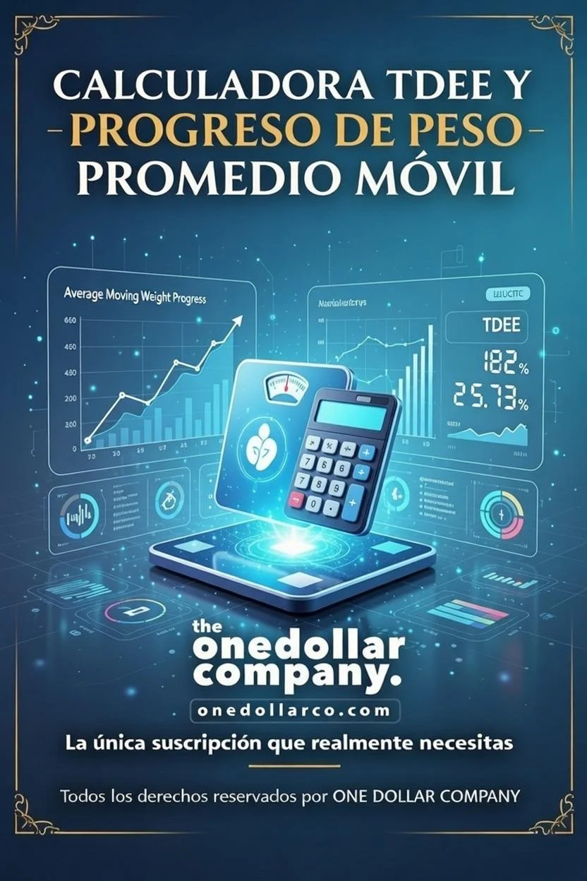 TDEE calculator and moving average weight progress — Spanish cover